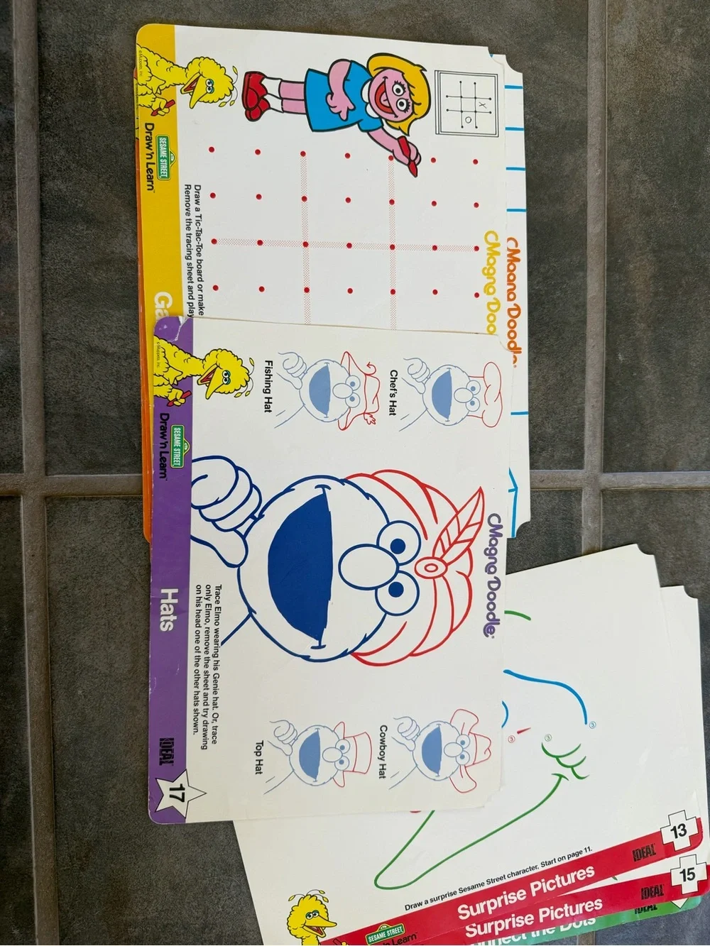 Sesame Street 1989 Draw n Learn Magna Doodle sheets
